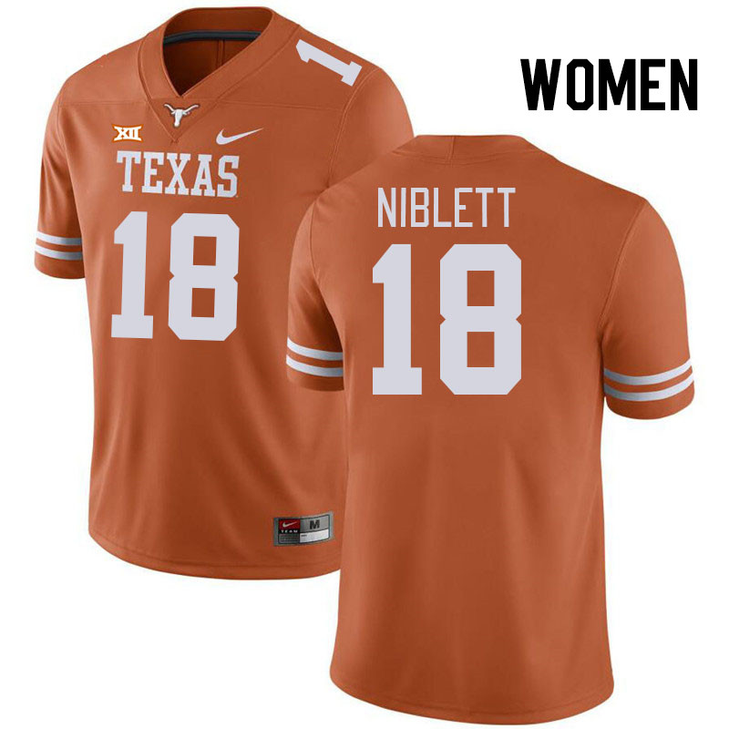 Women #18 Ryan Niblett Texas Longhorns College Football Jerseys Stitched Sale-Black
